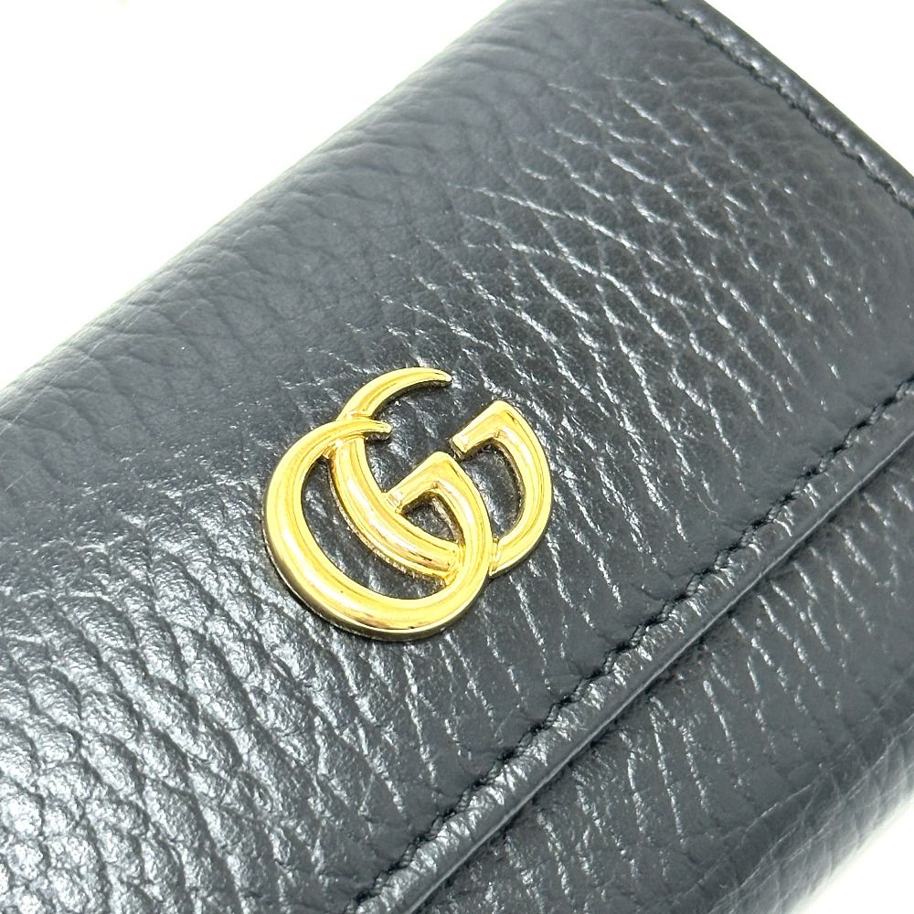 Gucci Key Case GG Marmont Leather Black Key Holder — view 7