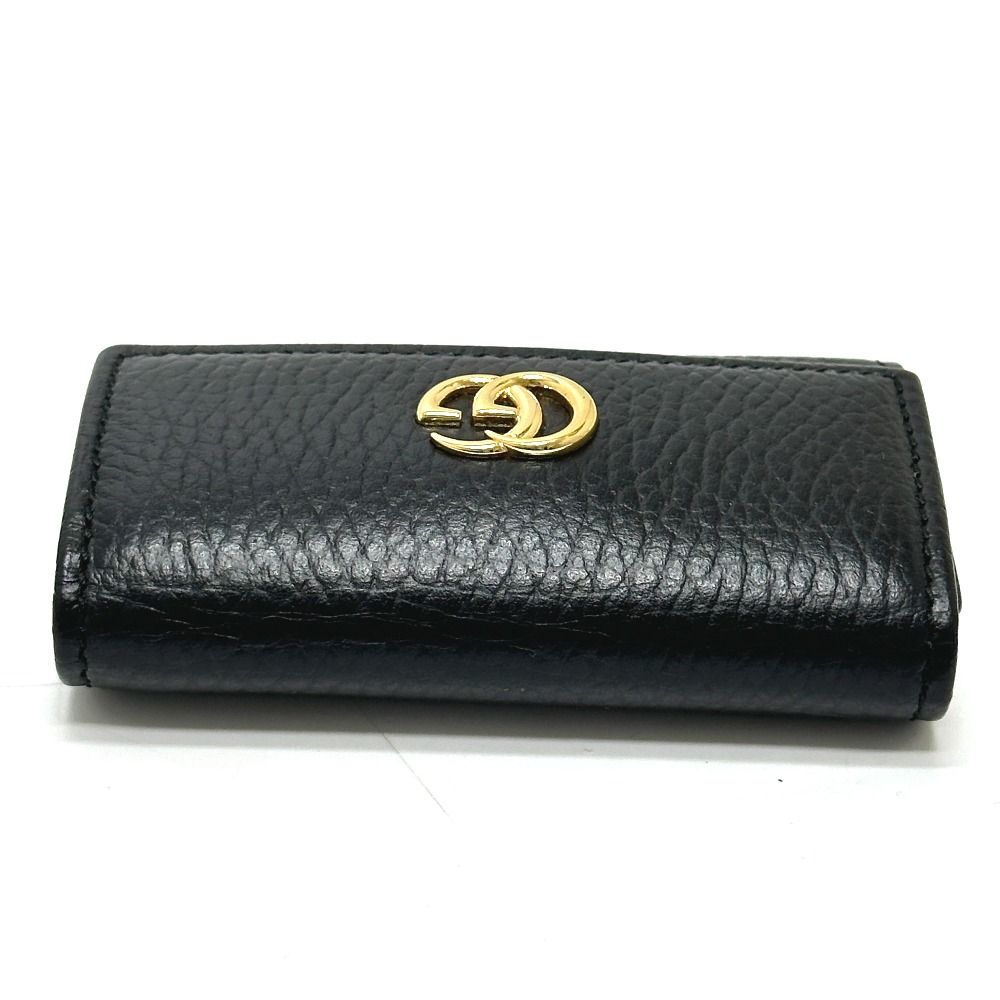 Gucci Key Case GG Marmont Leather Black Key Holder — view 6