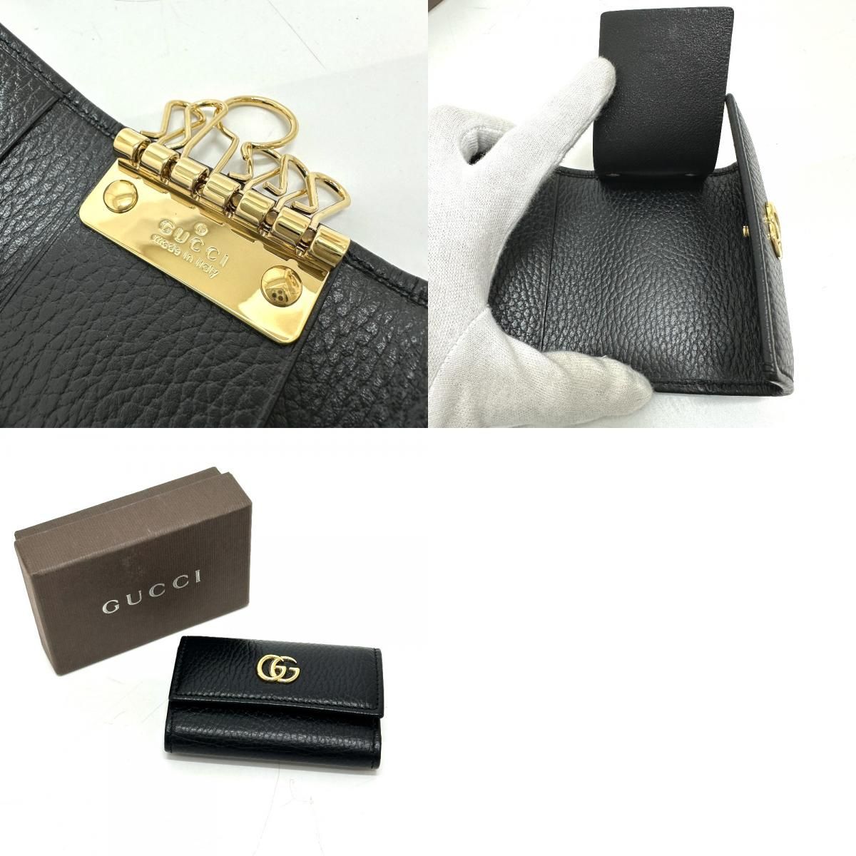 Gucci Key Case GG Marmont Leather Black Key Holder — view 9