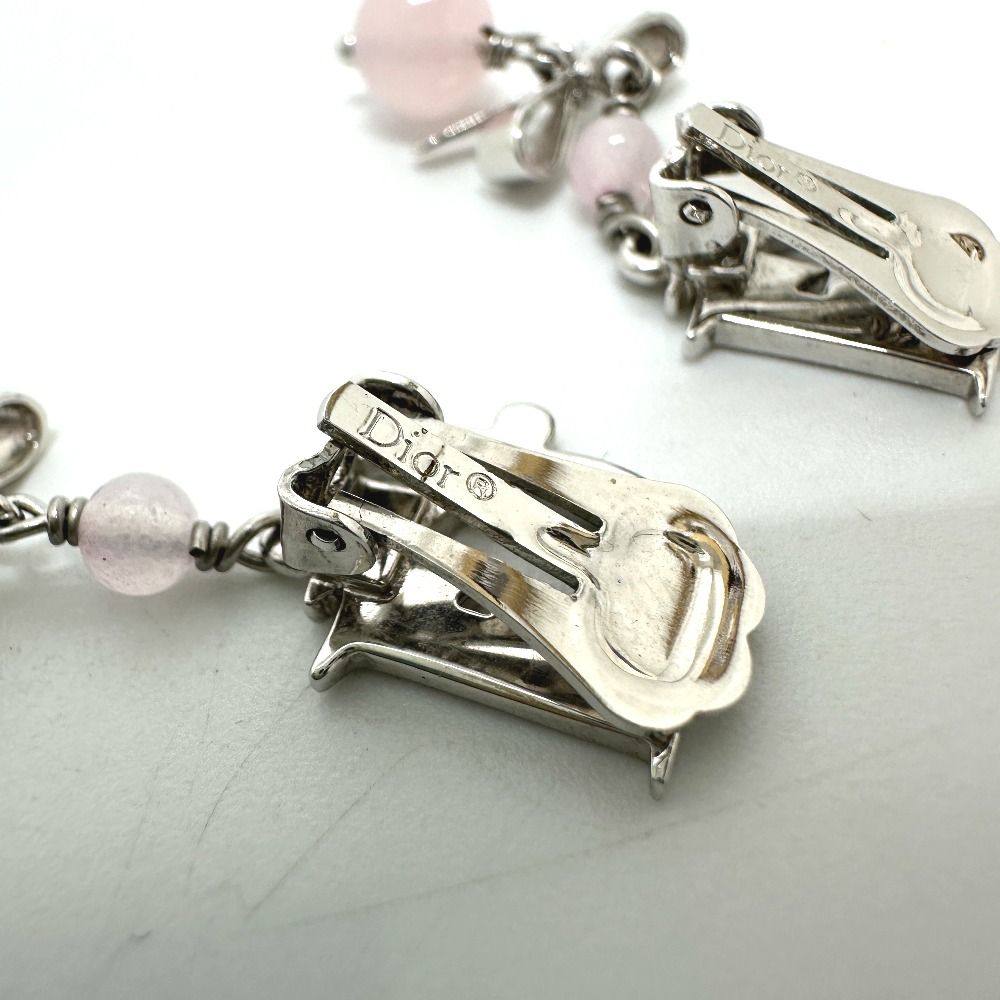 Dior Earrings Logo Ribbon Metal Pink — view 5