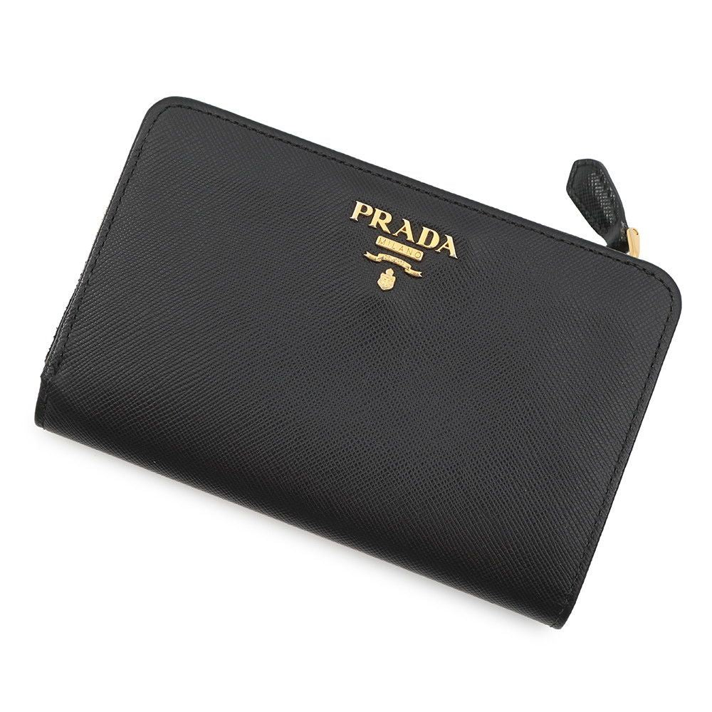 Prada Bifold Wallet Logo Saffiano Black