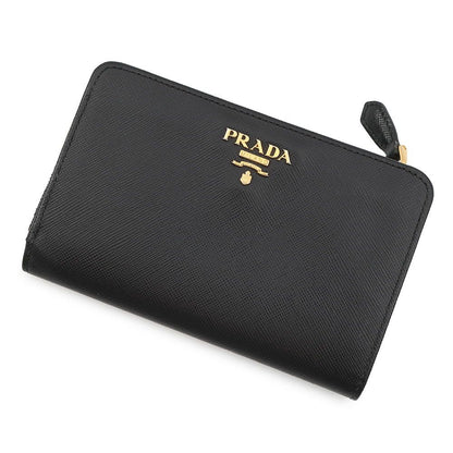 Prada Bifold Wallet Logo Saffiano Black