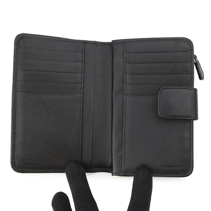 Prada Bifold Wallet Logo Saffiano Black — view 4