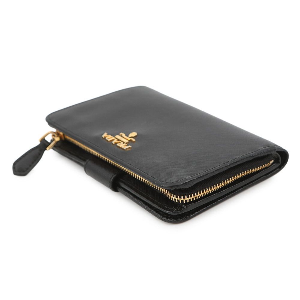 Prada Bifold Wallet Logo Saffiano Black — view 2