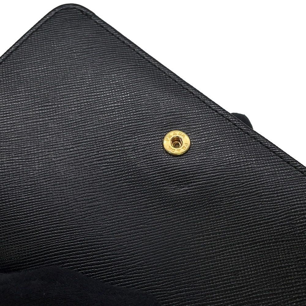 Prada Bifold Wallet Logo Saffiano Black — view 7
