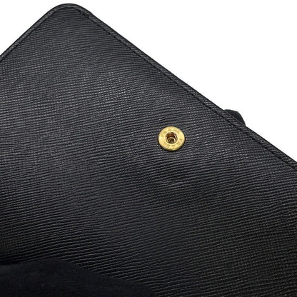 Prada Bifold Wallet Logo Saffiano Black — view 7