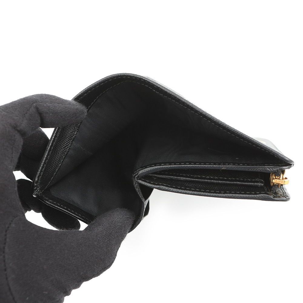Prada Bifold Wallet Logo Saffiano Black — view 5
