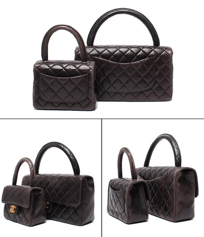 Chanel Handbag Parent Child Bag Top Handle Quilted Gold Lambskin — view 2
