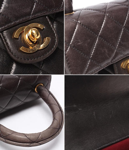 Chanel Handbag Parent Child Bag Top Handle Quilted Gold Lambskin — view 8