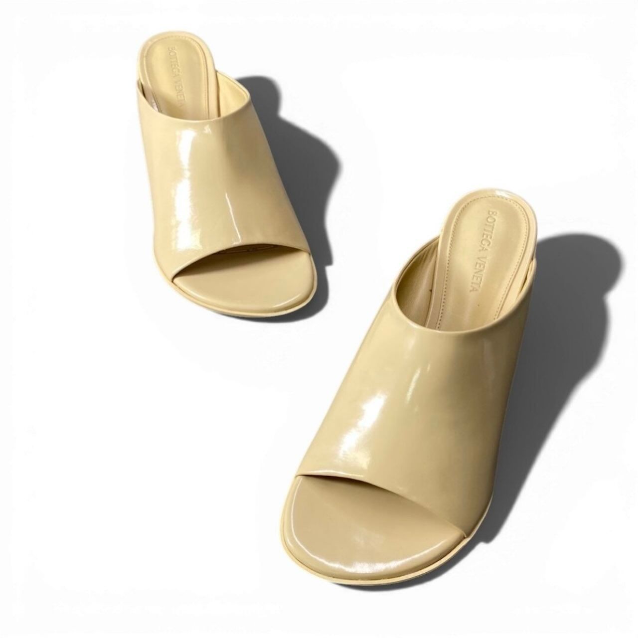Bottega Veneta Open Patent Leather Sandals — view 4