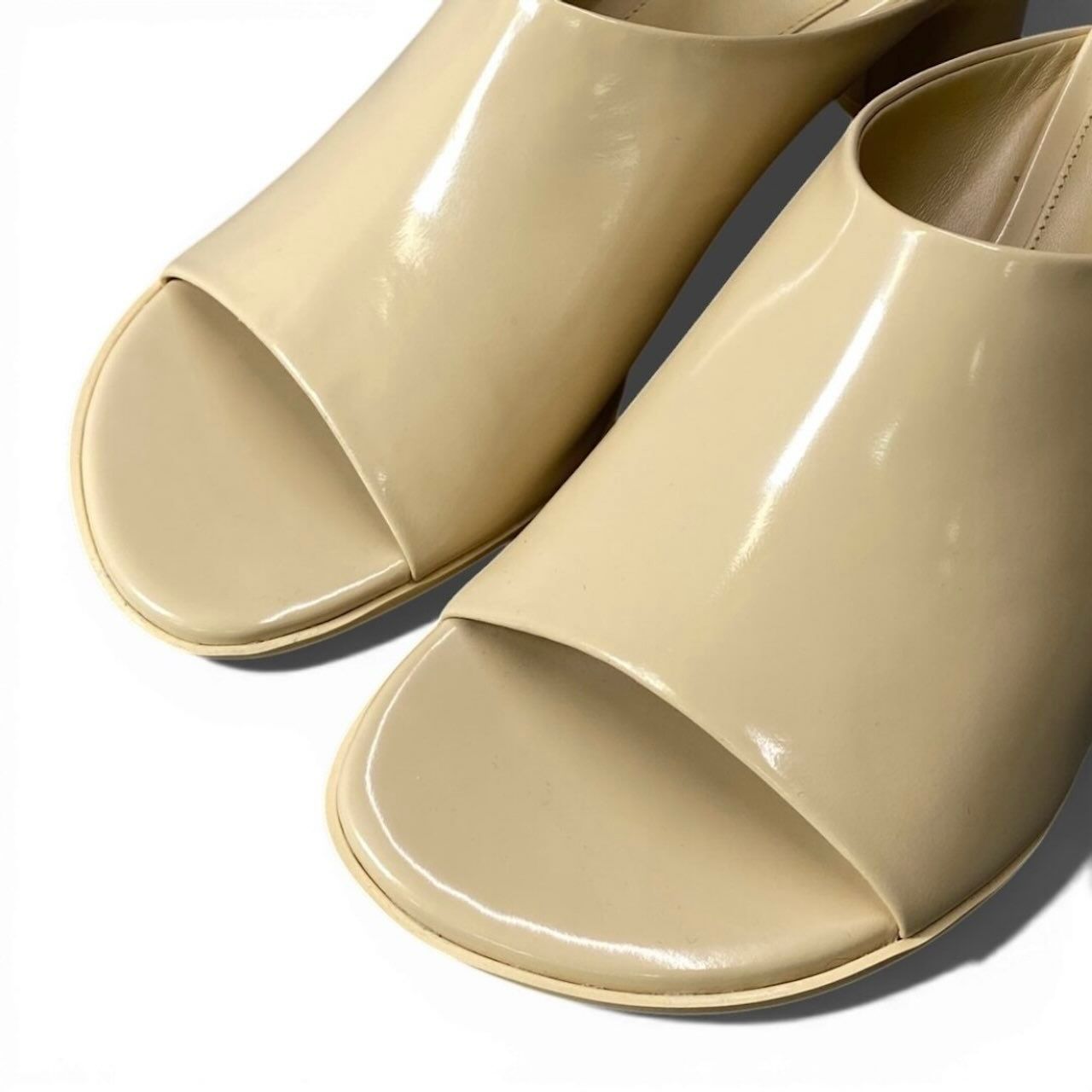Bottega Veneta Open Patent Leather Sandals — view 5