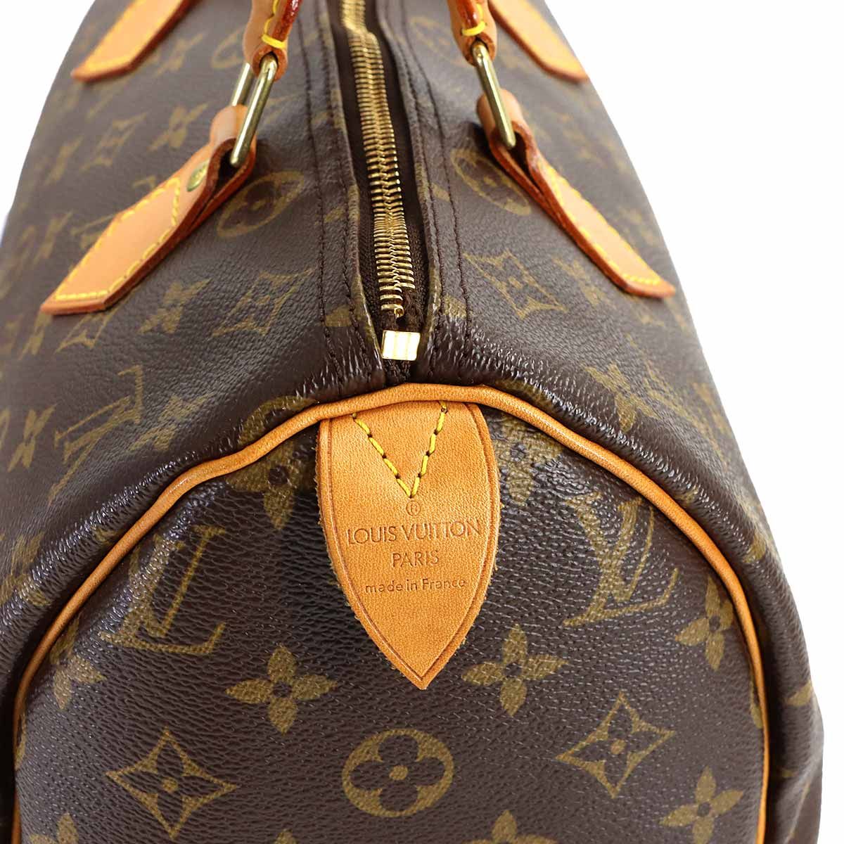 Louis Vuitton Monogram Speedy 30 Hand Bag Brown Gold — view 9