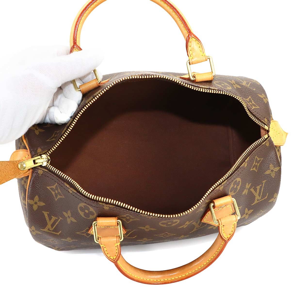 Louis Vuitton Monogram Speedy 30 Hand Bag Brown Gold — view 6