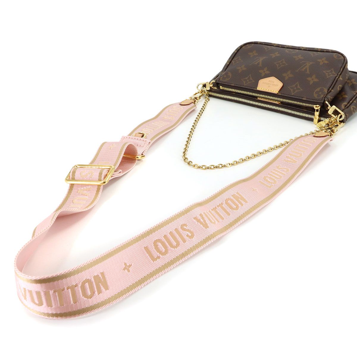 Louis Vuitton Monogram Multy Pochette Shoulder Bag Rose Cles — view 5