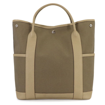 Hermes Garden Party Pocket Vertical Tote Toile Military Negonda — view 2