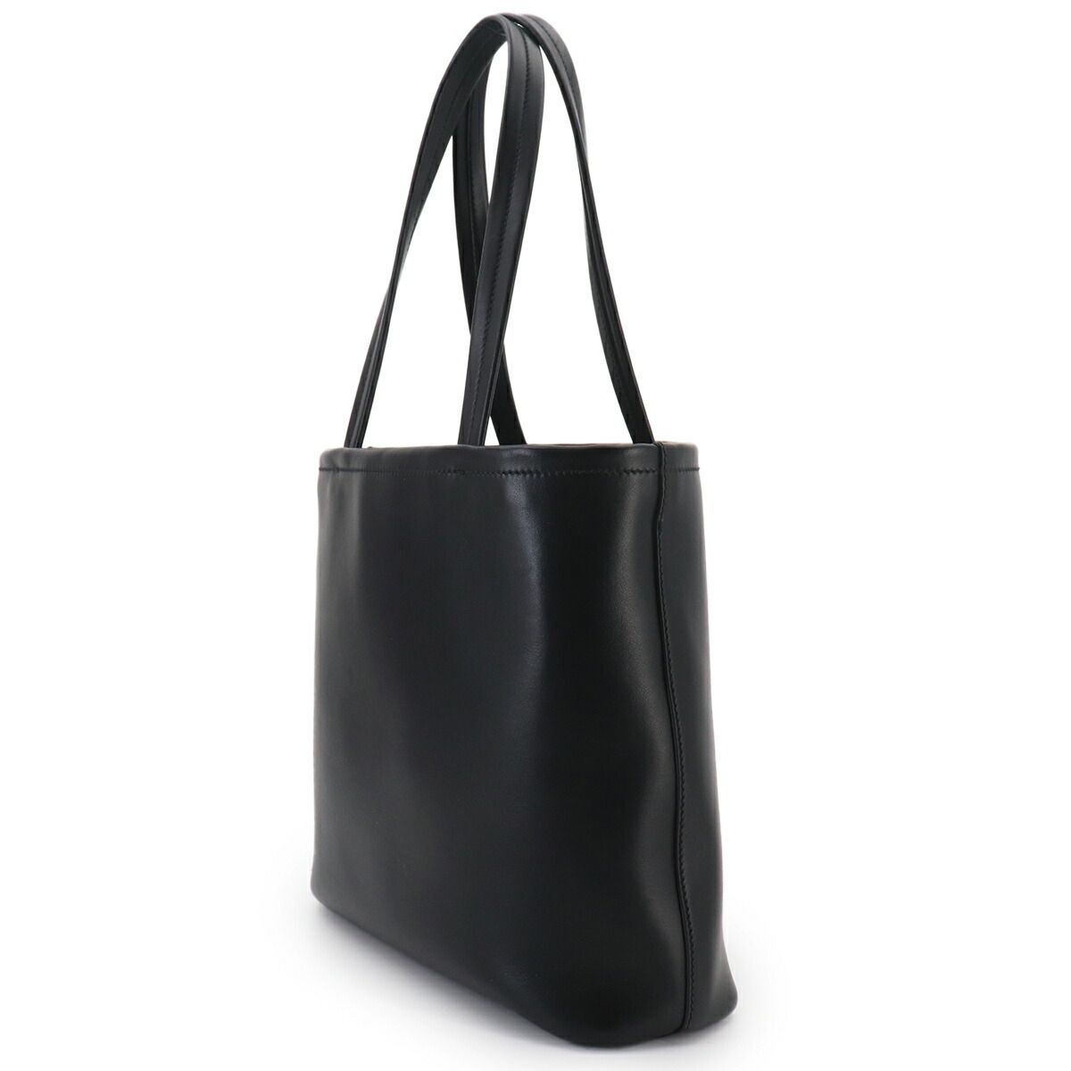 Prada 2-Way Tote Shoulder Bag Leather Nero Gold — view 4