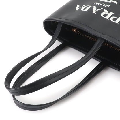 Prada 2-Way Tote Shoulder Bag Leather Nero Gold — view 6
