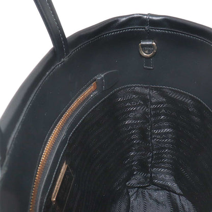 Prada 2-Way Tote Shoulder Bag Leather Nero Gold — view 9