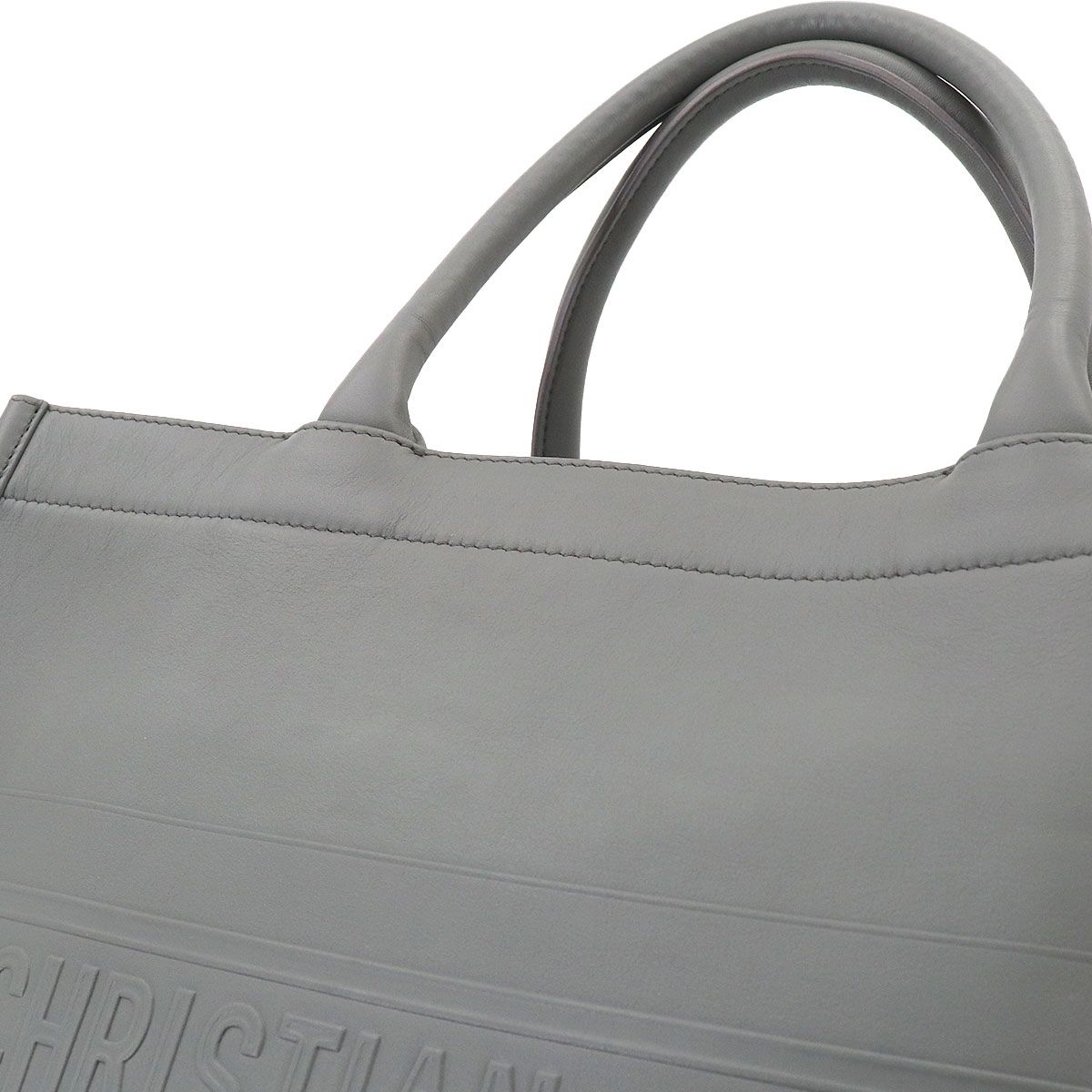 Dior Book Tote Leather Gray Medium — view 8