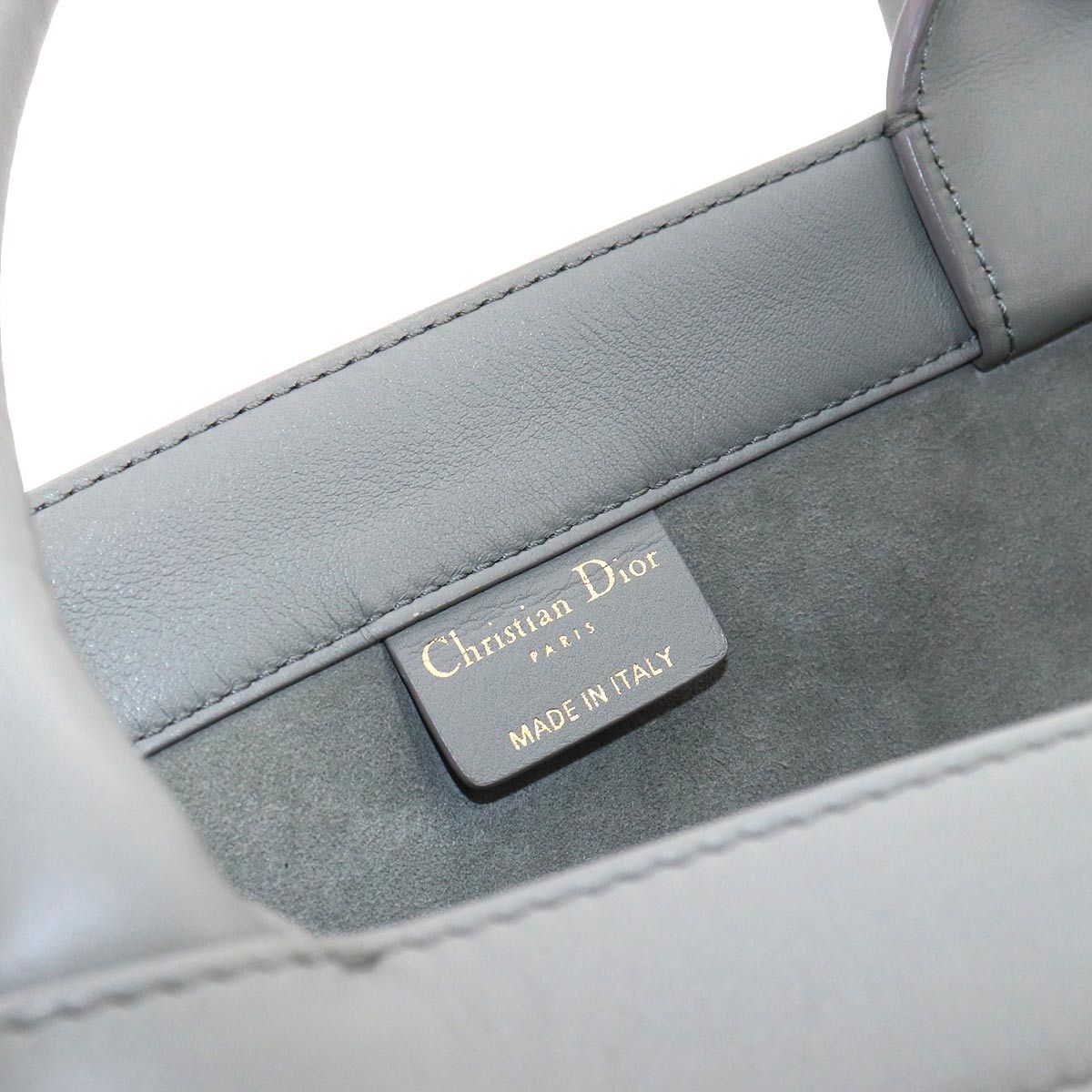Dior Book Tote Leather Gray Medium — view 7