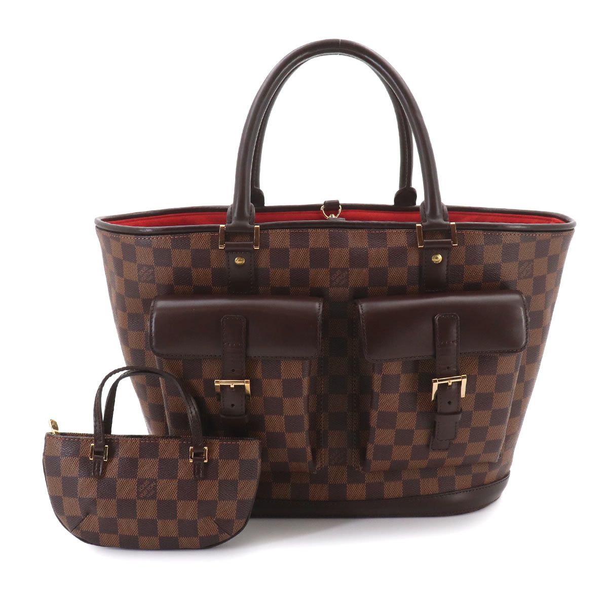 Louis Vuitton Damier Manosque GM Tote Ebene Brown Gold — view 2