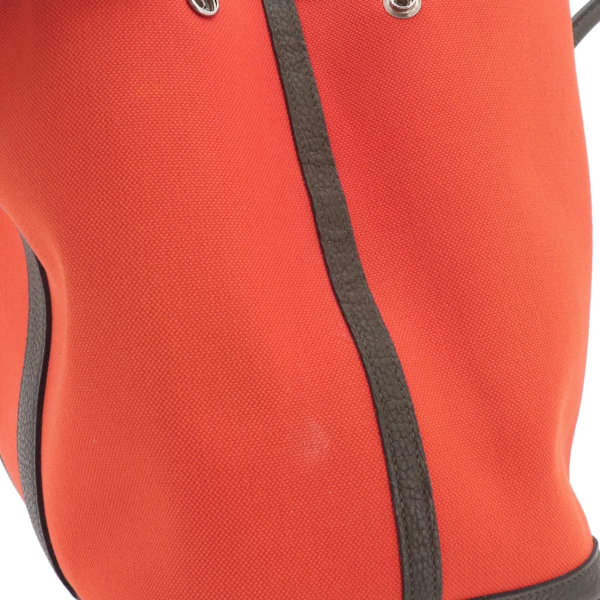 Hermes Garden Party PM Tote Toile Military Nego Negonda Orange Poppy — view 9