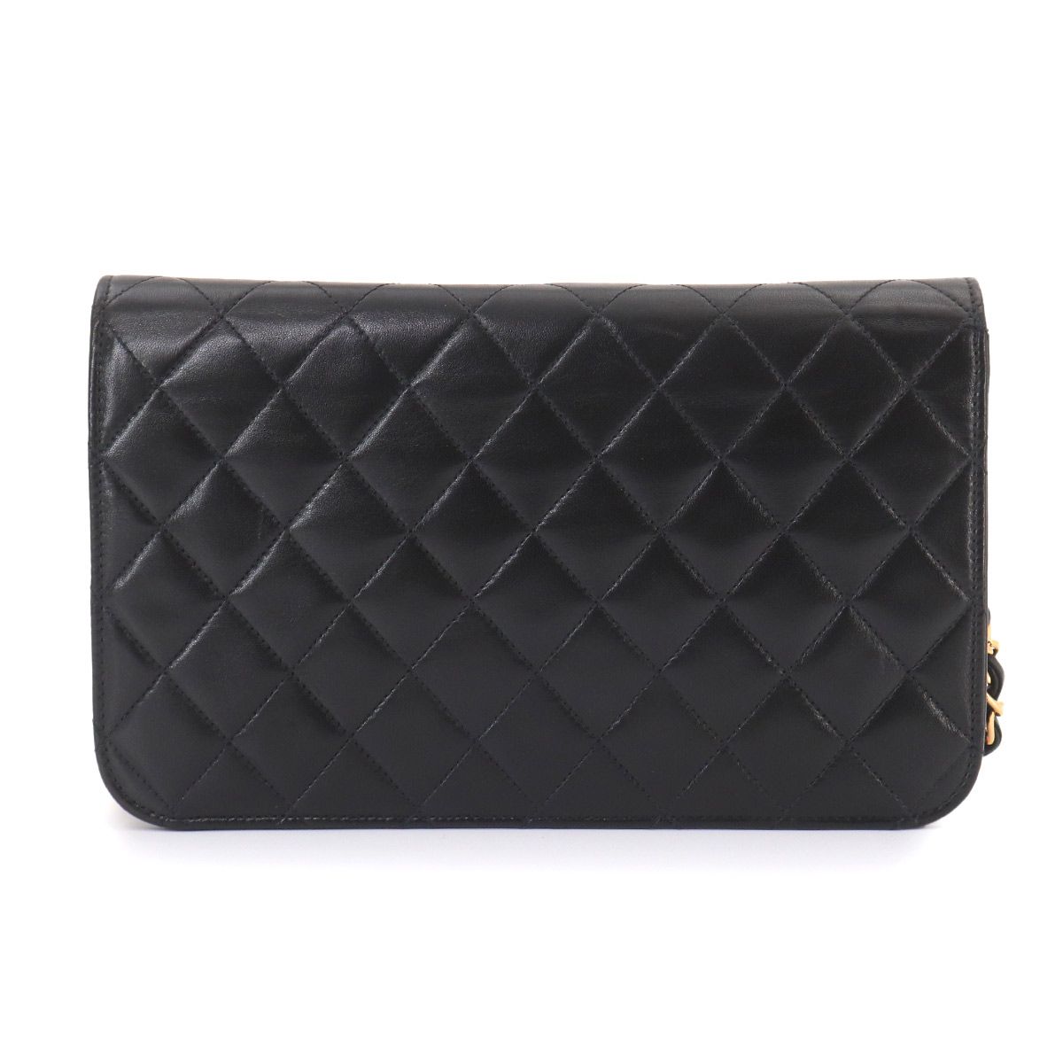 Chanel Quilted Chain Shoulder Bag Lambskin Black Gold Push Lock — view 2