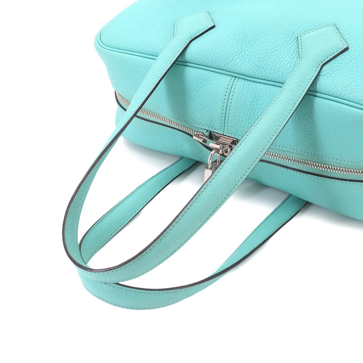 Hermes Victoria 2 35 Hand Bag Taurillon Clemence Blue Sun Seal Silver — view 5