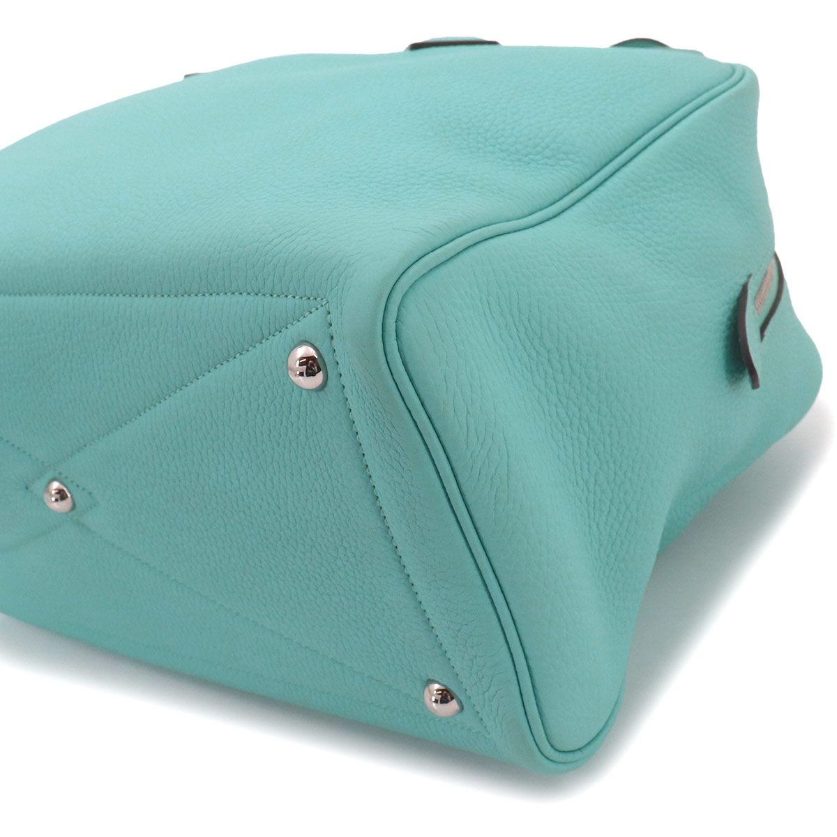Hermes Victoria 2 35 Hand Bag Taurillon Clemence Blue Sun Seal Silver — view 8