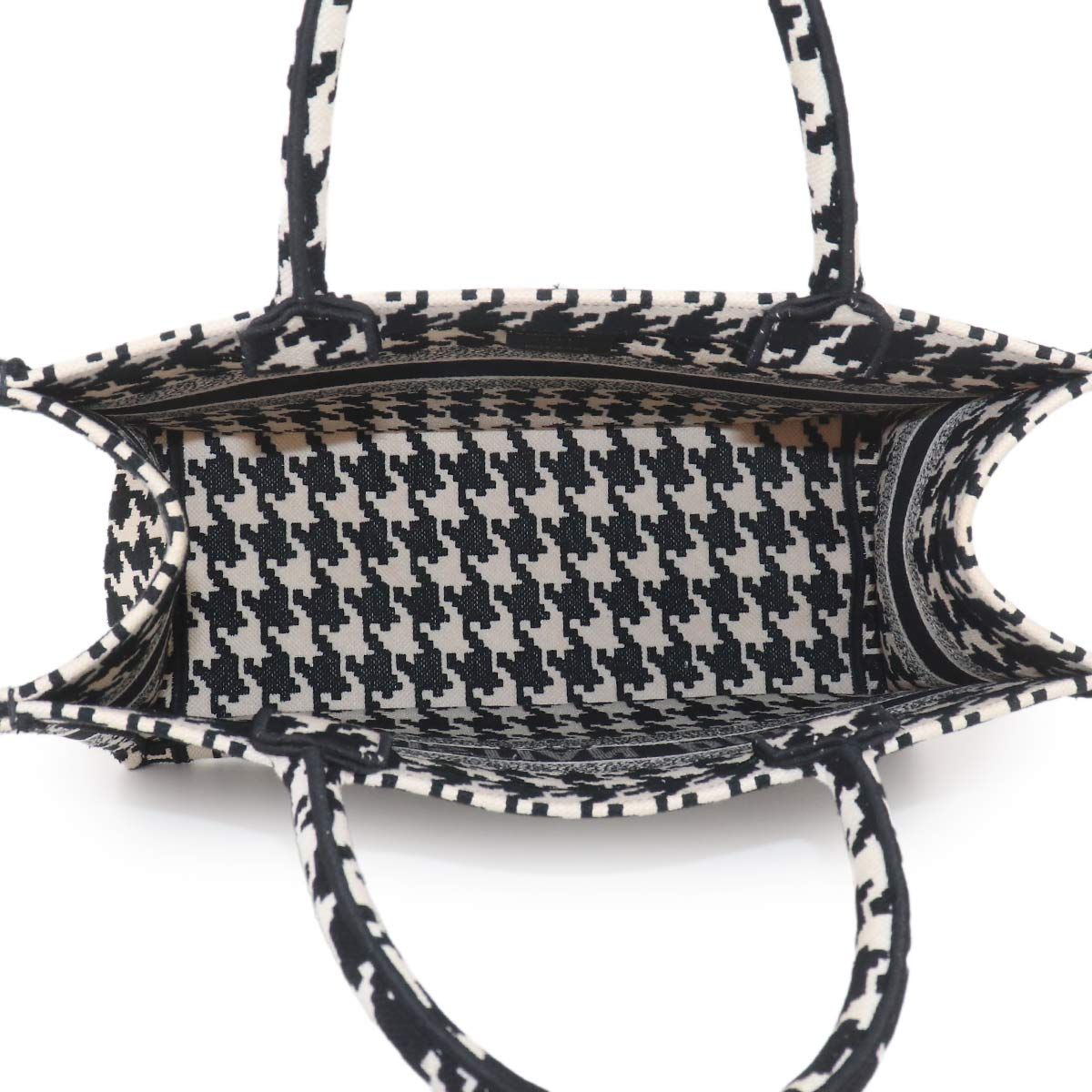 Dior Book Tote Canvas Black Houndstooth — view 7