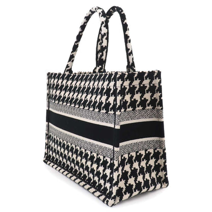 Dior Book Tote Canvas Black Houndstooth — view 4