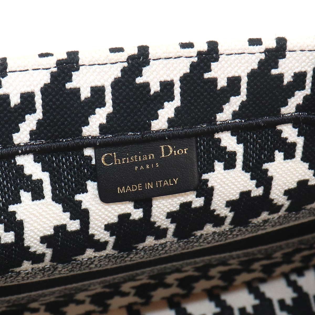 Dior Book Tote Canvas Black Houndstooth — view 8