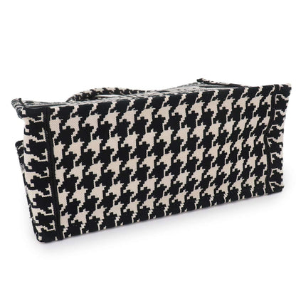 Dior Book Tote Canvas Black Houndstooth — view 5