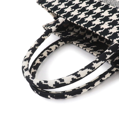 Dior Book Tote Canvas Black Houndstooth — view 6