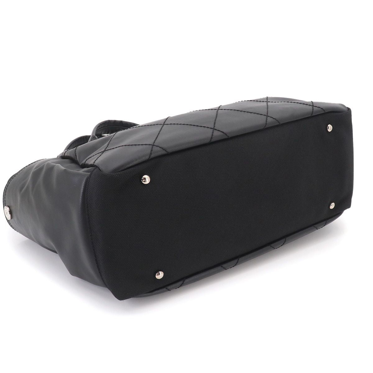 Chanel Paris Biarritz GM Tote Nylon Leather Black — view 5