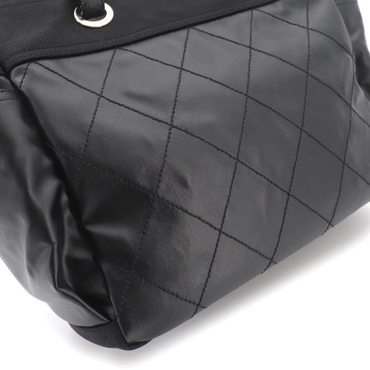 Chanel Paris Biarritz GM Tote Nylon Leather Black — view 9
