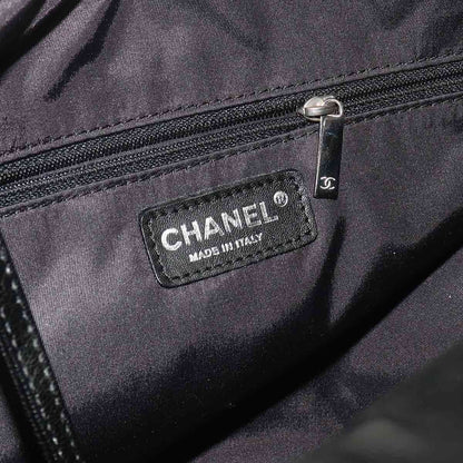 Chanel Paris Biarritz GM Tote Nylon Leather Black — view 8