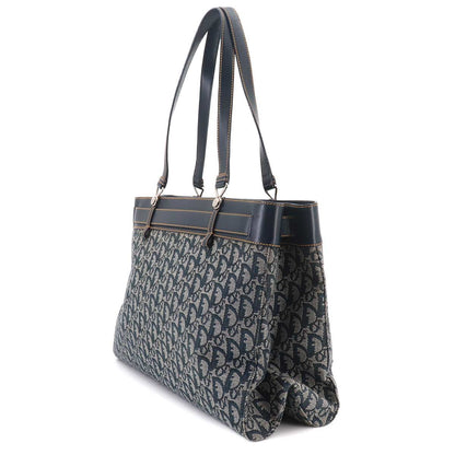 Dior Trotter Tote Canvas Leather Navy Silver — view 3