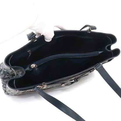 Dior Trotter Tote Canvas Leather Navy Silver — view 6