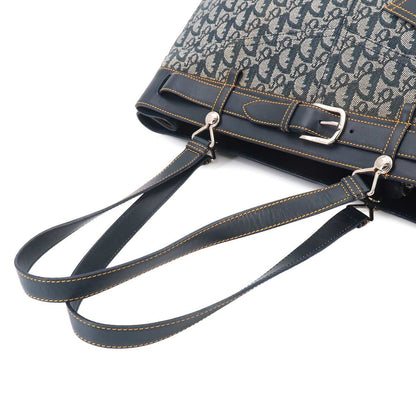Dior Trotter Tote Canvas Leather Navy Silver — view 5