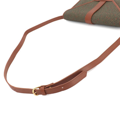 Saint Laurent 2-Way Shoulder Clutch Leather Brown Green Gold — view 5