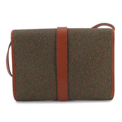 Saint Laurent 2-Way Shoulder Clutch Leather Brown Green Gold — view 2