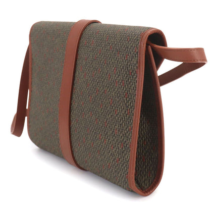 Saint Laurent 2-Way Shoulder Clutch Leather Brown Green Gold — view 3