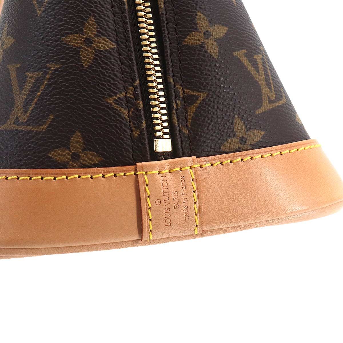 Louis Vuitton Monogram Alma Hand Bag Brown Gold PM — view 9