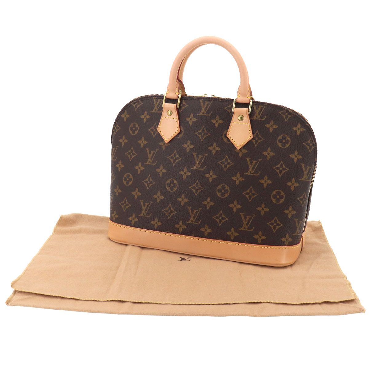 Louis Vuitton Monogram Alma Hand Bag Brown Gold PM — view 2