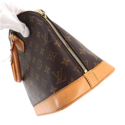 Louis Vuitton Monogram Alma Hand Bag Brown Gold — view 8