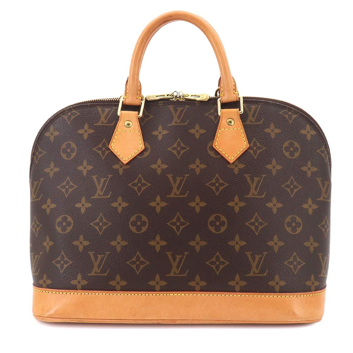 Louis Vuitton Monogram Alma Hand Bag Brown Gold — view 2