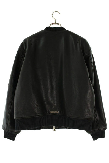 Chrome Hearts on Target CH Logo Patch Leather Bomber Jacket — view 2