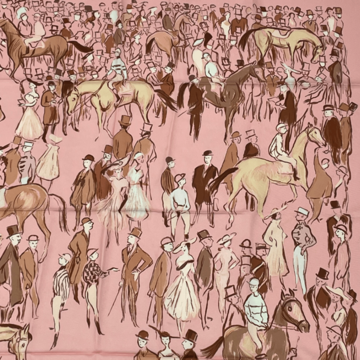 Hermes Carre 90 Paddock Pink Scarf Silk — view 3