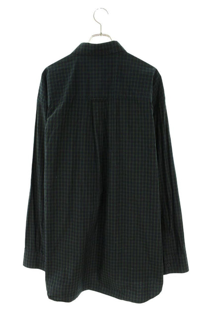 Balenciaga Logo Embroidered Snap Button Check Long Sleeve Shirt 38 — view 2